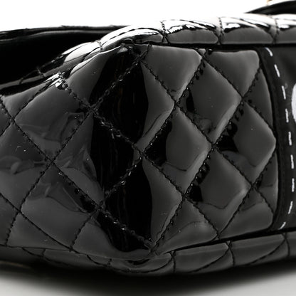 Chanel Iridescent Patent Quilted Secret Label Medium Flap Black 9 of 11