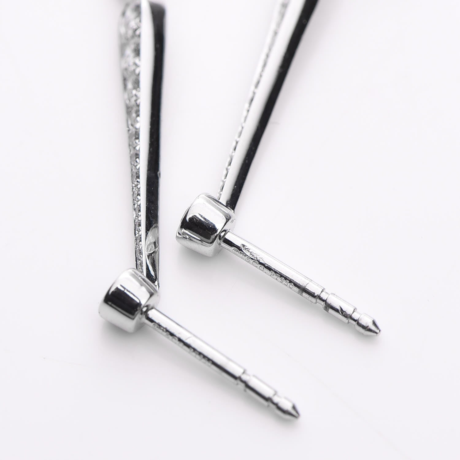 Tiffany Platinum Diamond Jazz Drop Earrings 6 of 6