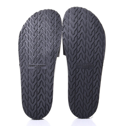 Saint Laurent Calfskin Monogram Jimmy Joan Slide Sandals 42 Black 7 of 10