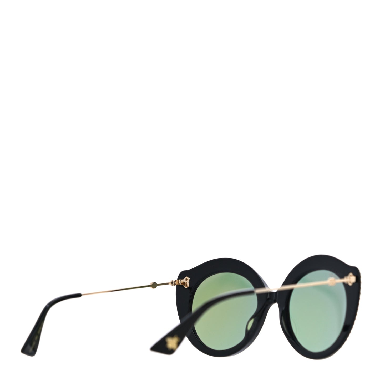Crystal Cat Eye Sunglasses GG0214S Black Gold Pink