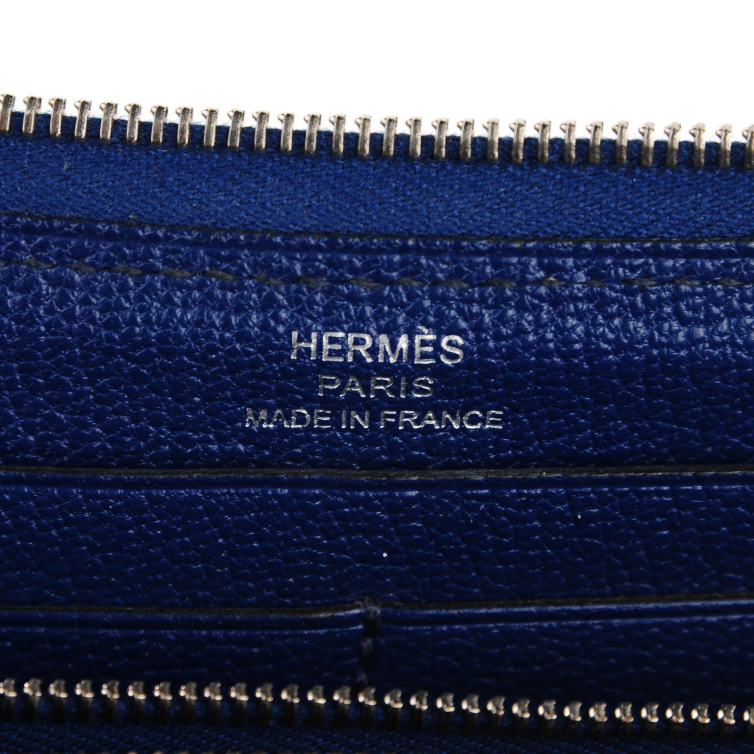 Hermes Ostrich Azap Wallet Bleu Iris 12 of 12