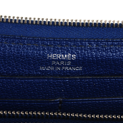 Hermes Ostrich Azap Wallet Bleu Iris 12 of 12