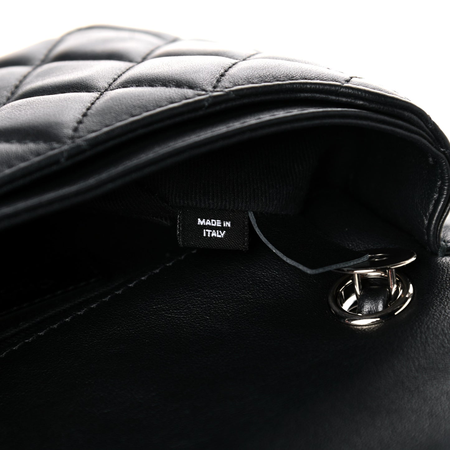 Calfskin Quilted CC Uniform Flap Belt Bag Black
