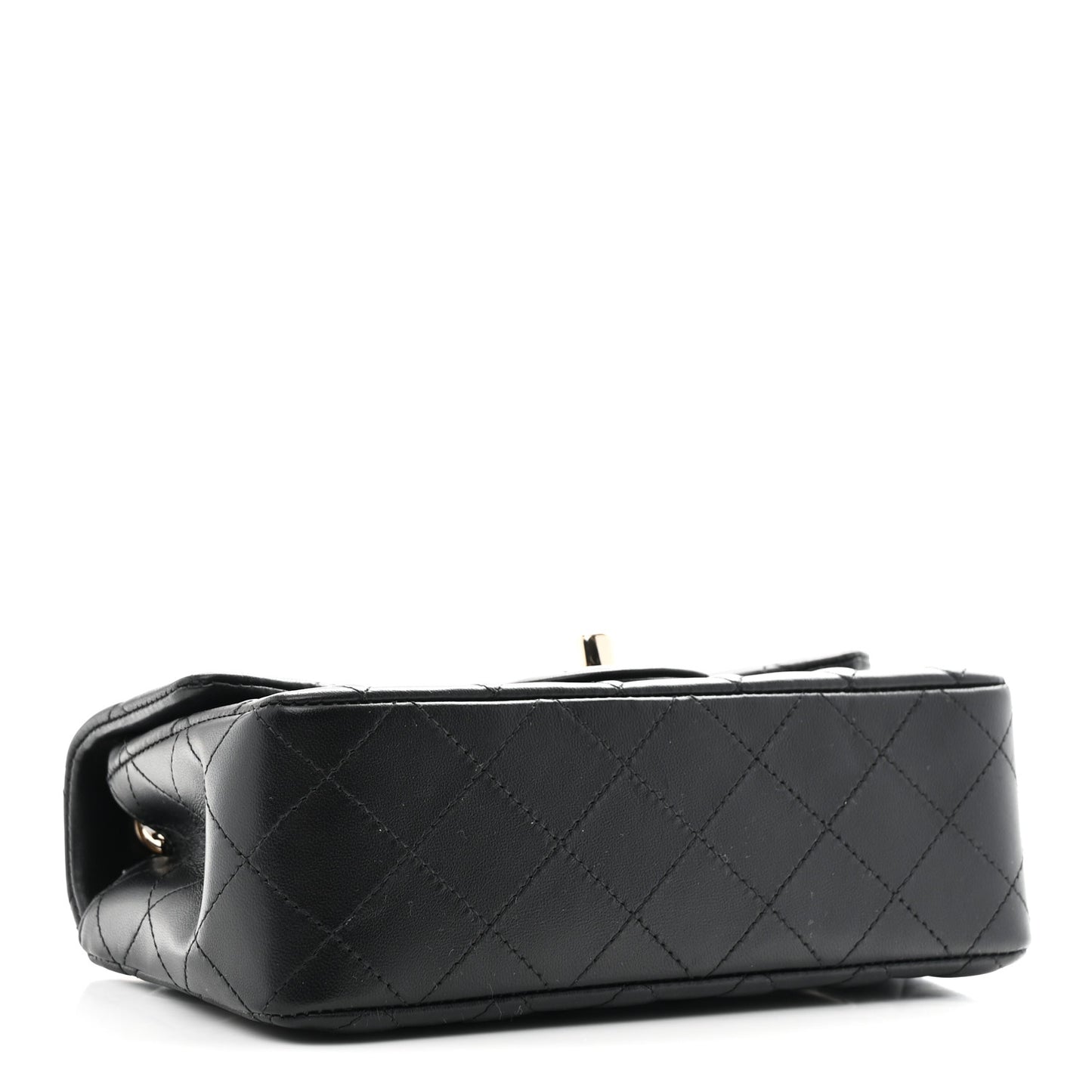 Lambskin Quilted Mini Rectangular Flap Black