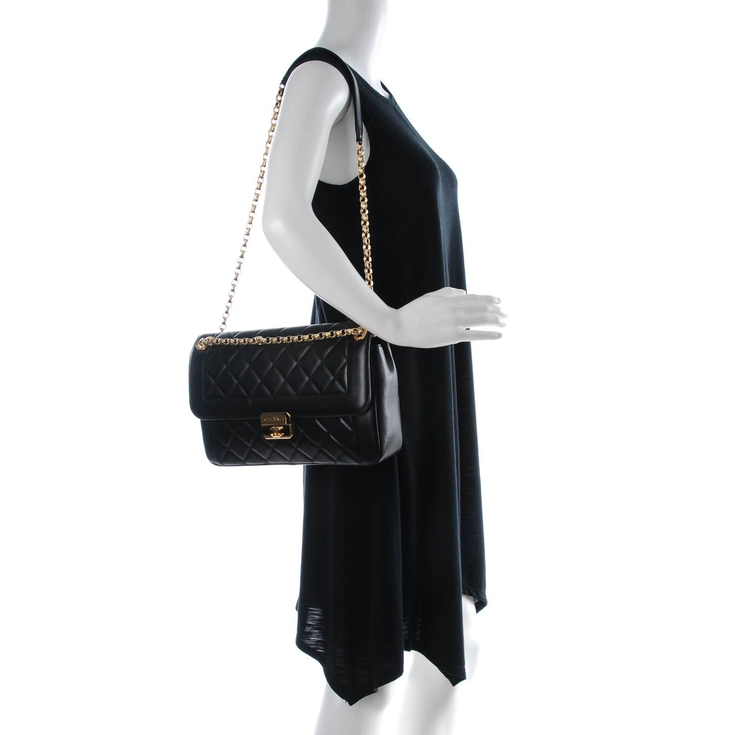 Chanel Lambskin Quilted Large Chic With Me Flap Black 2 of 7