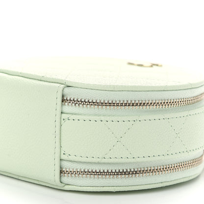 Chanel Caviar Quilted Round Handle With Care Vanity With Chain Light Green 9 of 9
