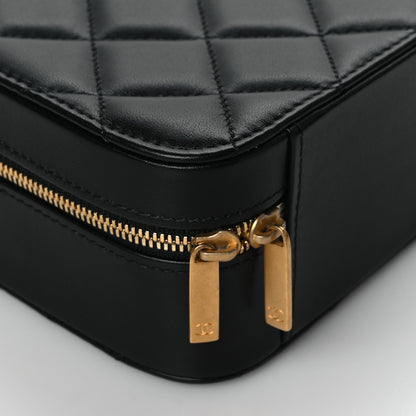 Chanel Lambskin Quilted Top Handle Small Vanity Case Black 8 of 10