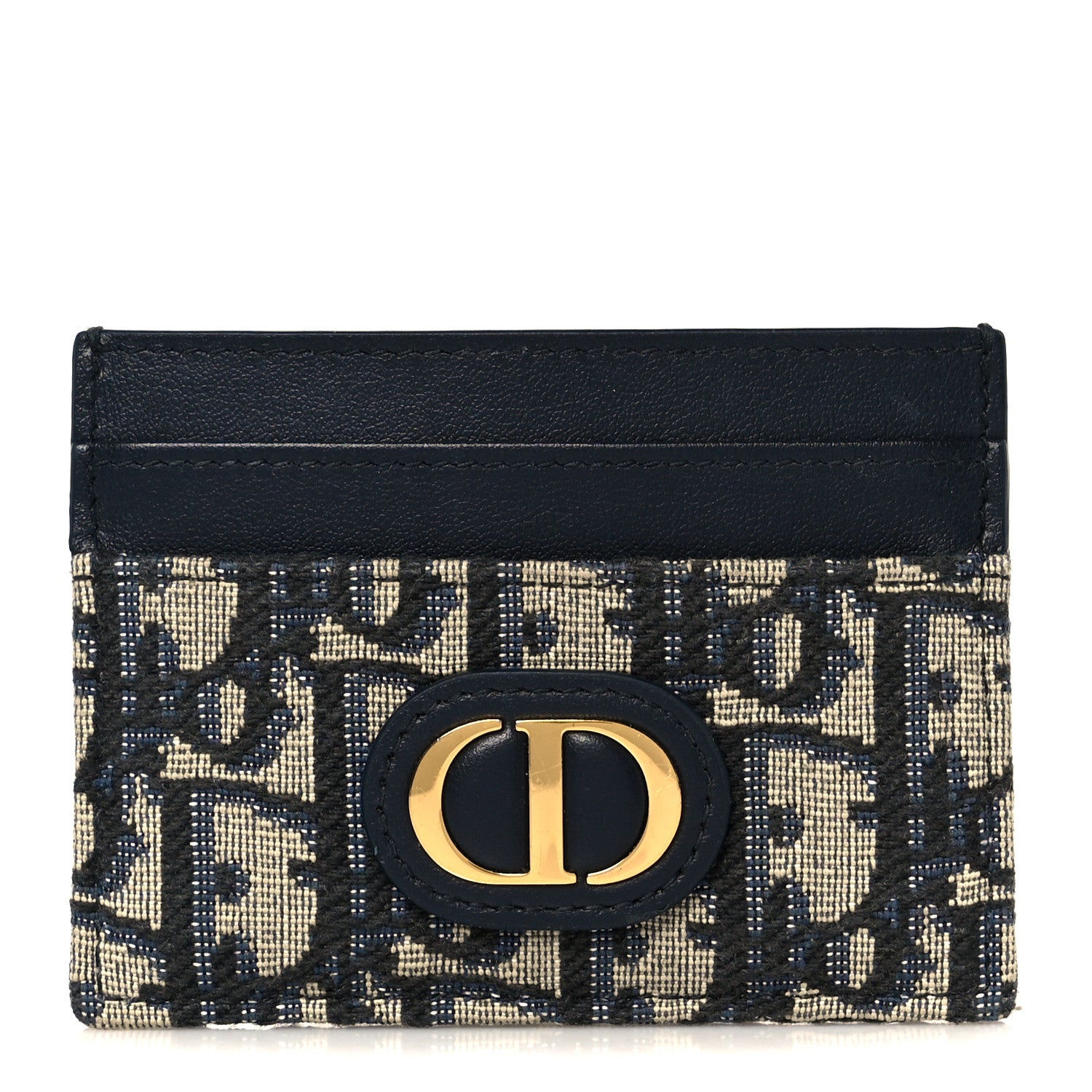 Christian Dior Oblique Calfskin 30 Montaigne Freesia Card Holder Blue 1 of 8