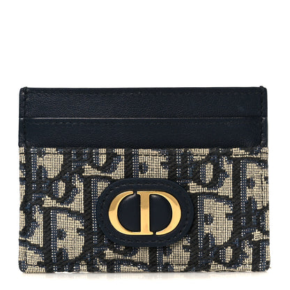 Christian Dior Oblique Calfskin 30 Montaigne Freesia Card Holder Blue 1 of 8