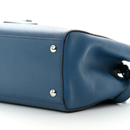 Fendi Vitello Elite Petite 2Jours Tote Blue Cobalto 10 of 13