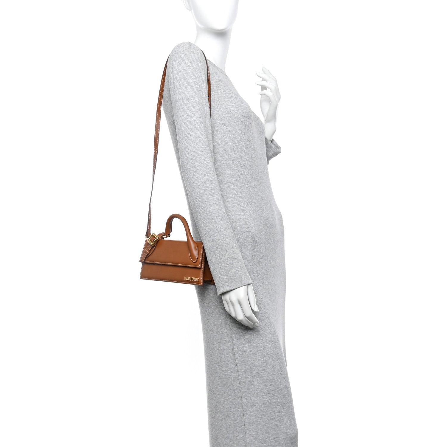 Jacquemus Smooth Calfskin Le Chiquito Boucle Long Light Brown 2 of 13