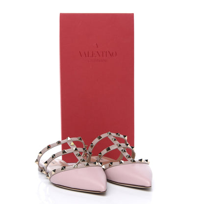 Valentino Garavani Nappa Rockstud Flat Cage Mules 37 Water Rose Poudre 10 of 10