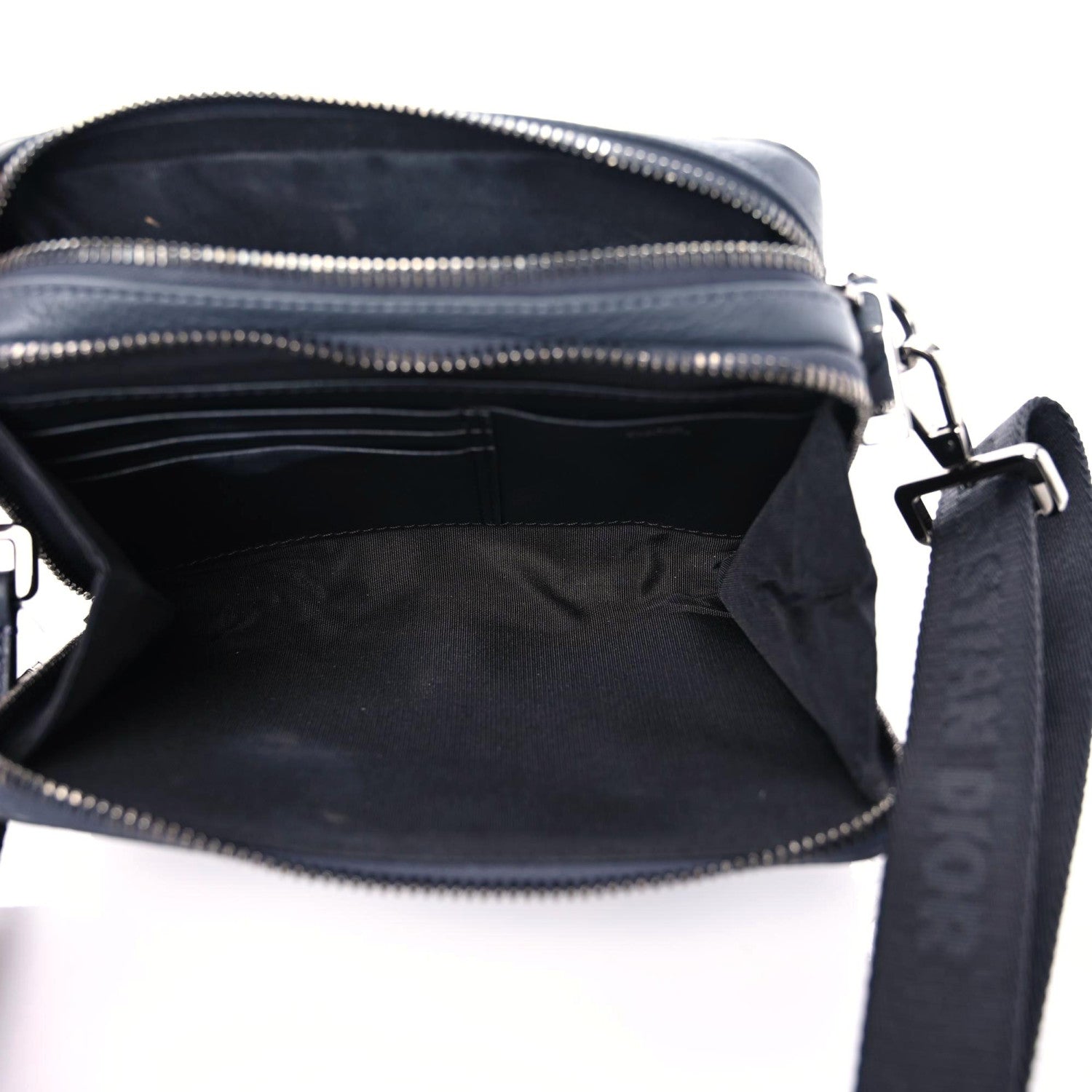 Christian Dior Grained Calfskin Double Zip Crossbody Pouch Blue 13 of 20