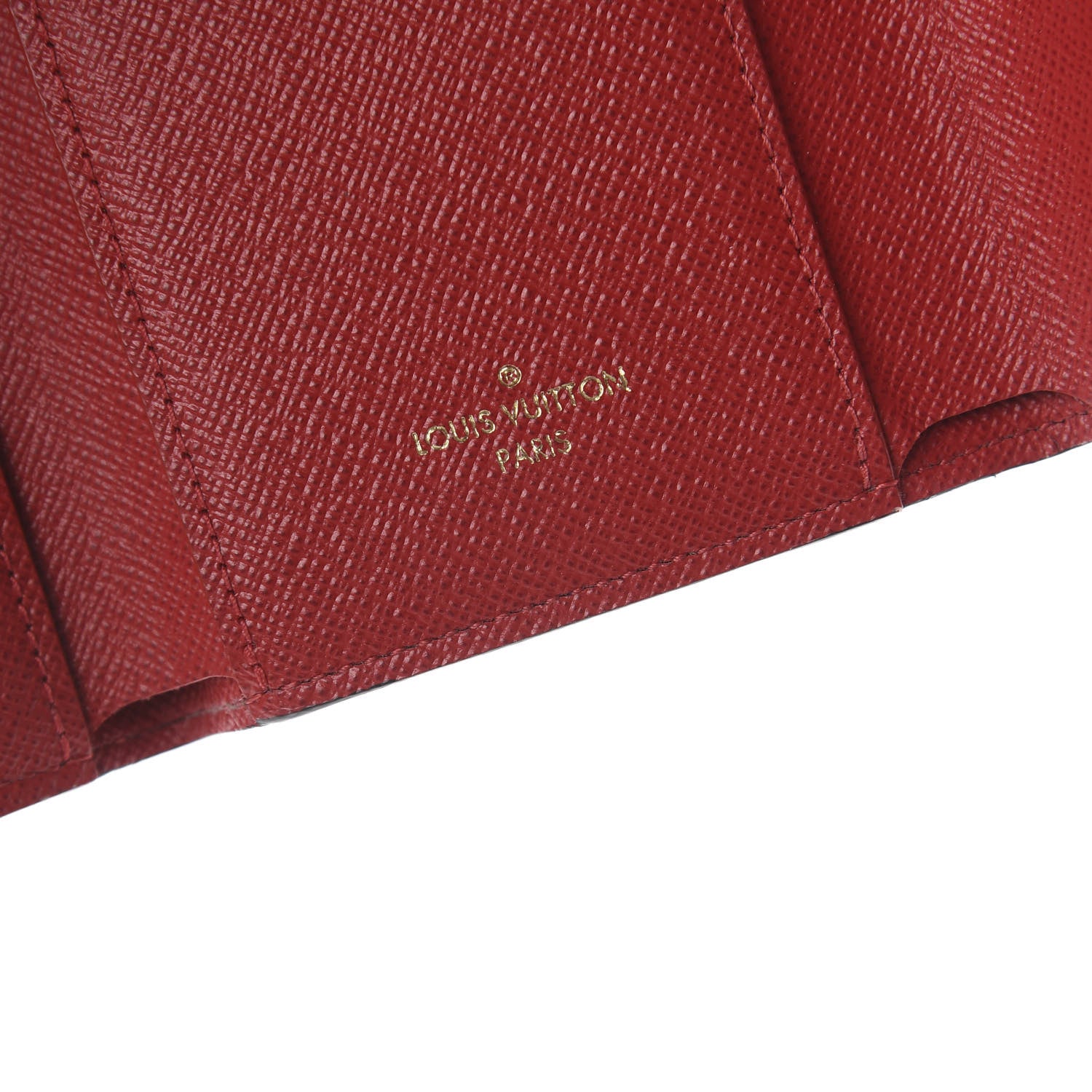 Louis Vuitton Damier Ebene Victorine Wallet Red 5 of 6