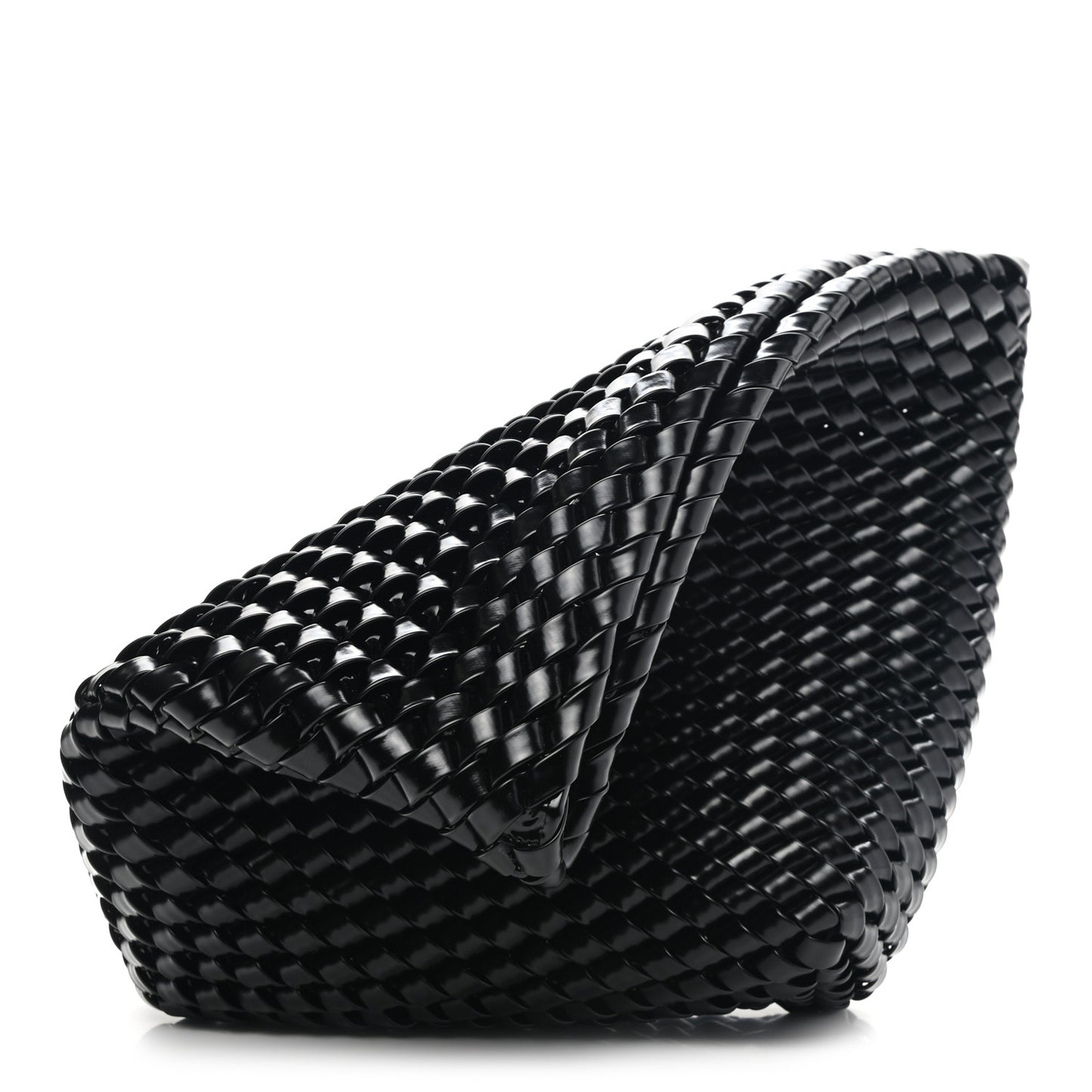 Calfskin Intrecciato Structure Clutch Black