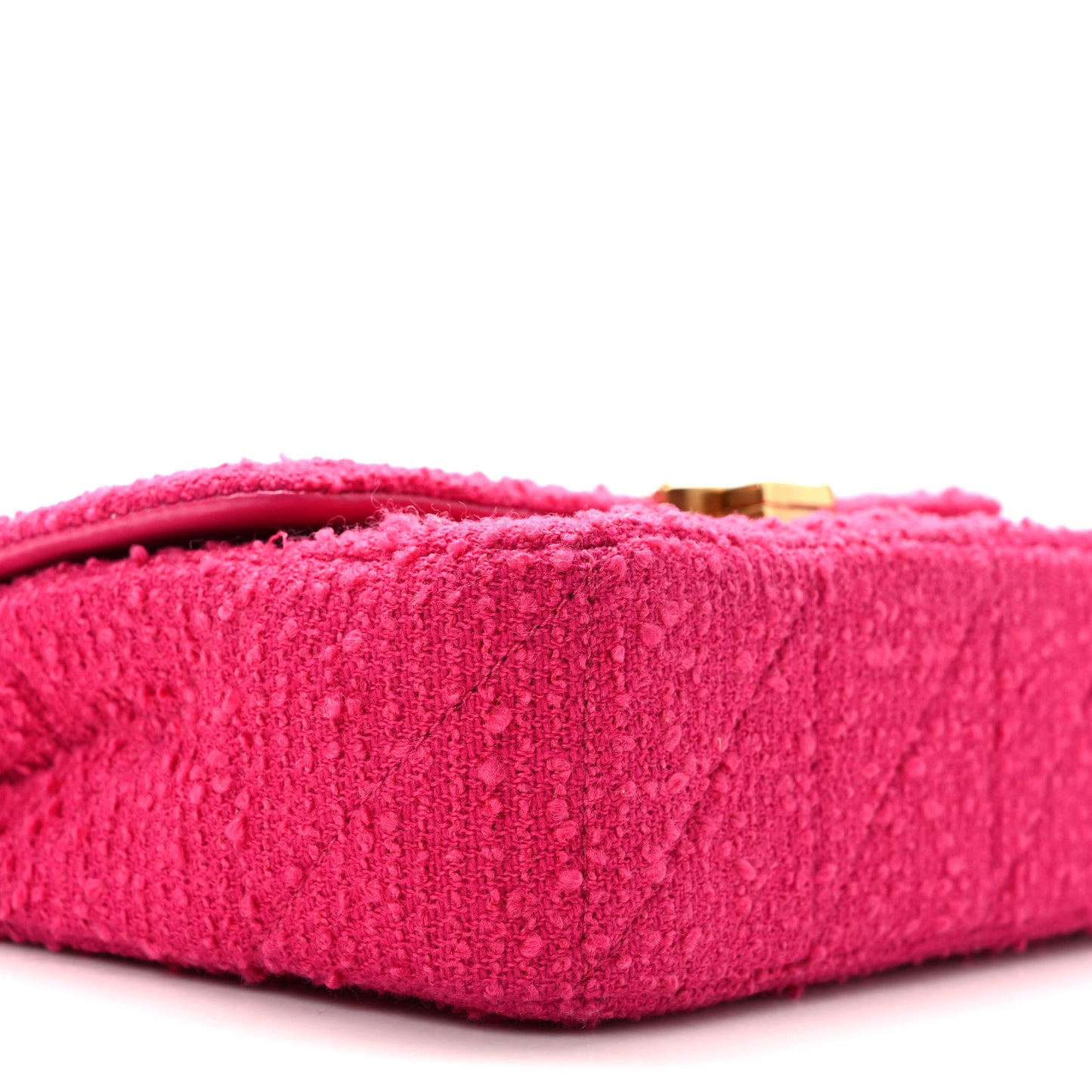 Boucle Tweed Patchwork Monogram Medium Jamie Baguette Magenta