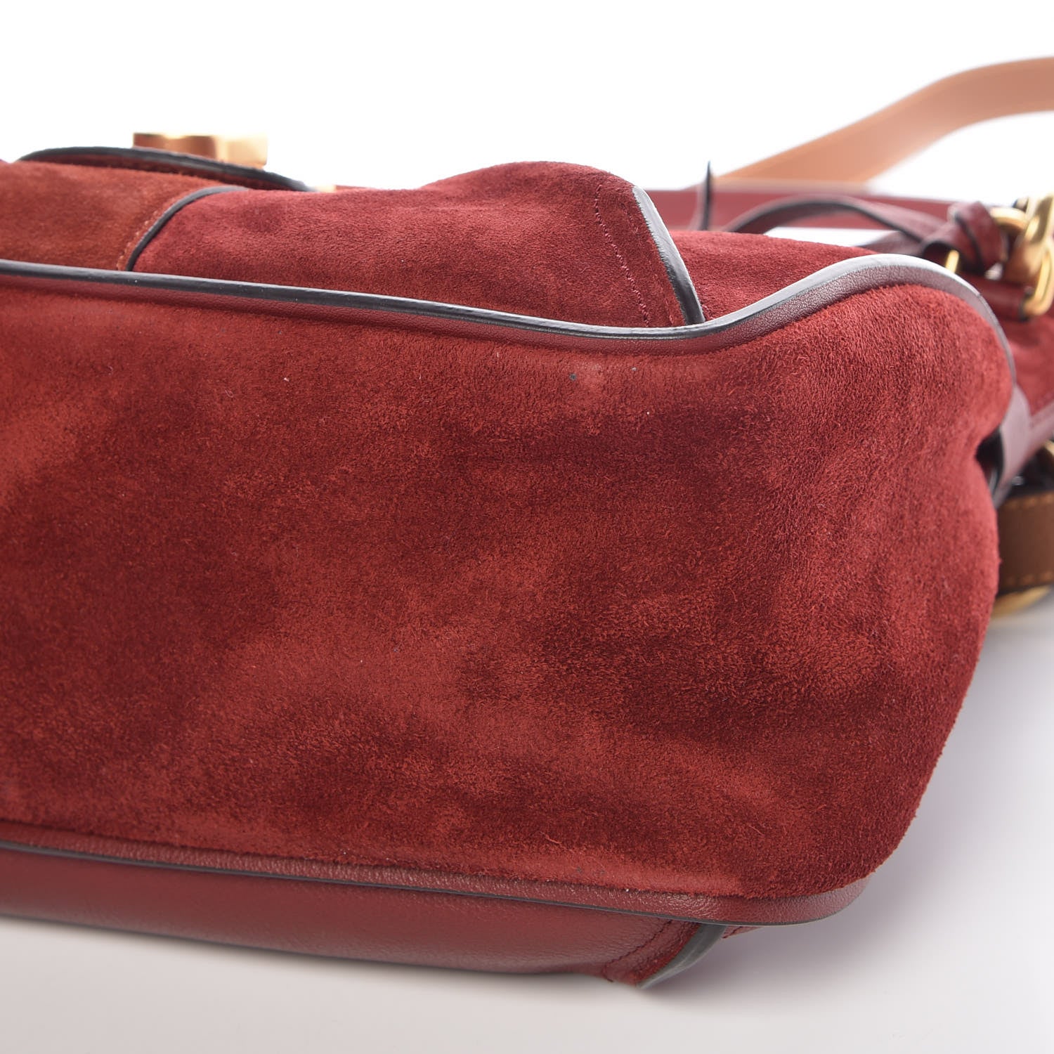 Chloe Suede Small Lexa Shoulder Bag Sienna Red 10 of 10