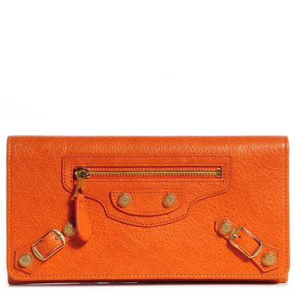 Balenciaga Agneau Giant Gold Money Wallet Tangerine 1 of 9