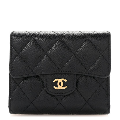 Chanel Caviar Quilted Compact Flap Wallet Black 1 of 9