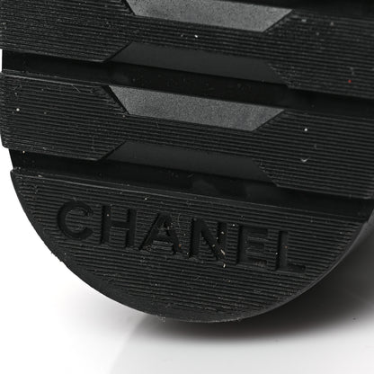 Chanel Shiny Calfskin Quilted Lace Up Combat Boots 38 Black 7 of 7