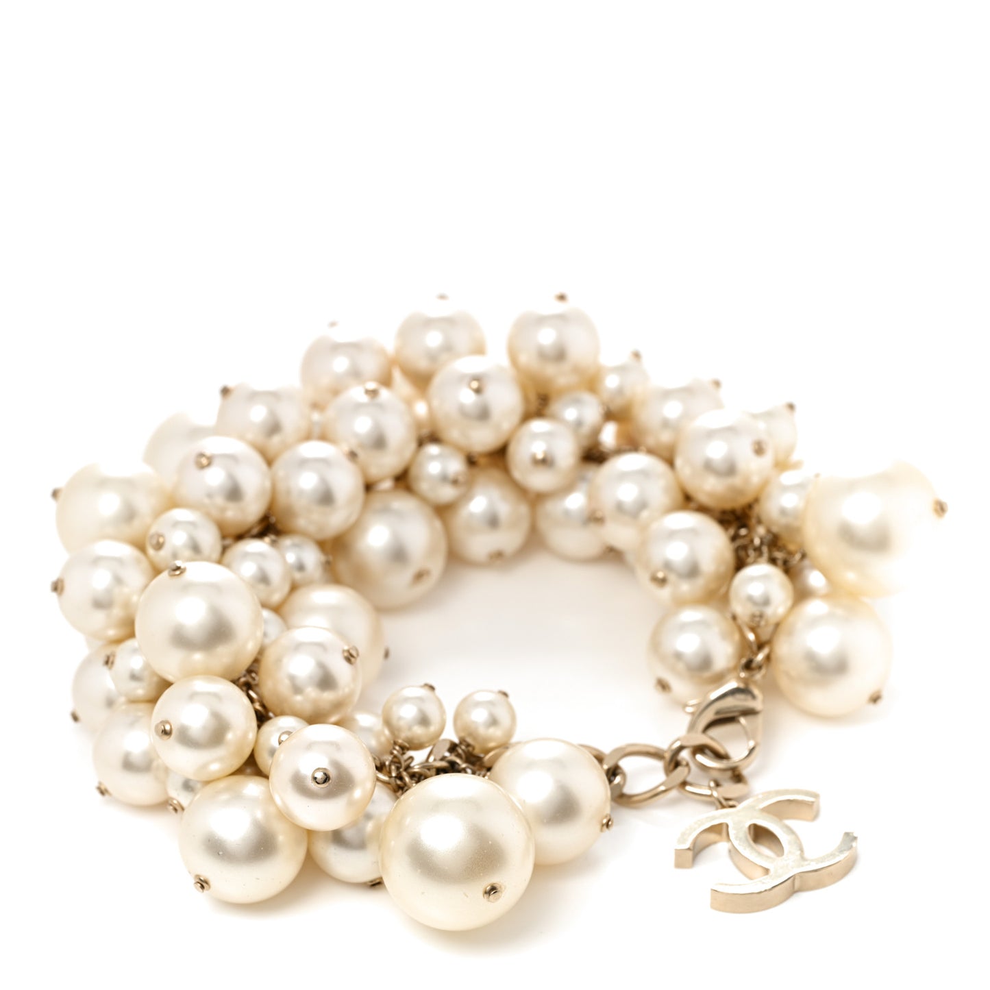 Pearl CC Cluster Bracelet Gold
