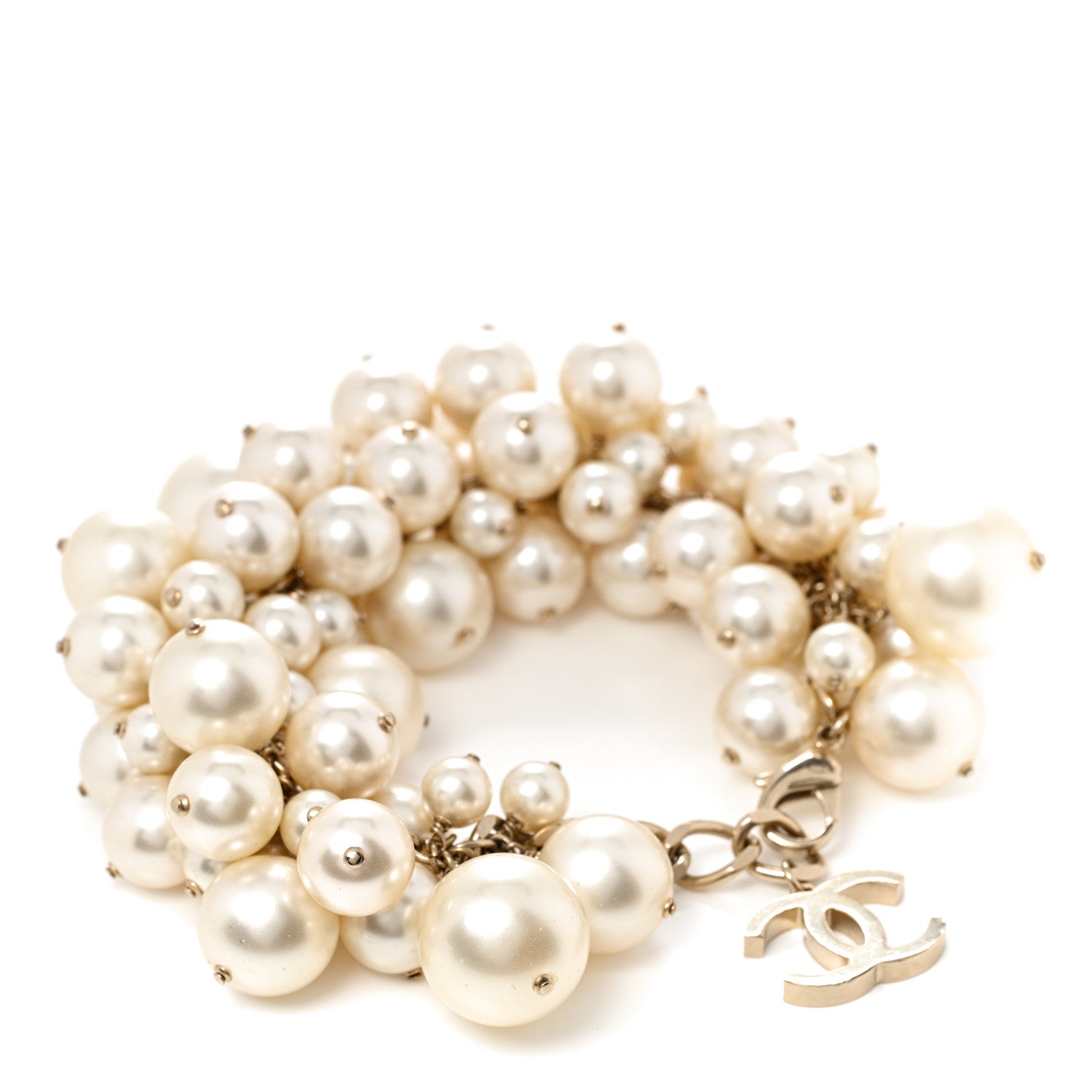 Chanel Pearl CC Cluster Bracelet Gold 1 of 7