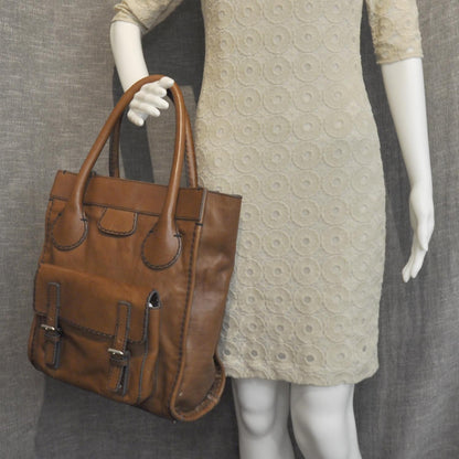 Chloe Leather Edith Satchel Brown 2 of 9
