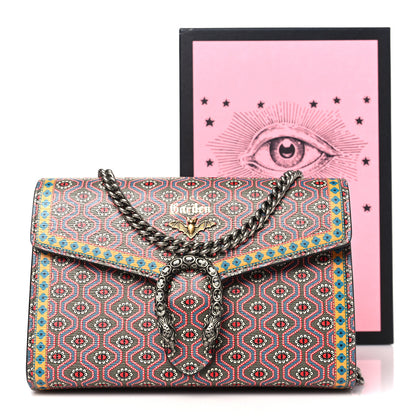 Gucci Azalea Calfskin Crystal Printed Garden Dionysus Chain Wallet Multicolor 12 of 12