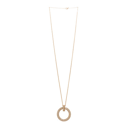 Tiffany 18K Yellow 18K Rose Gold Diamond Large T T1 Circle Pendant Necklace 3 of 6