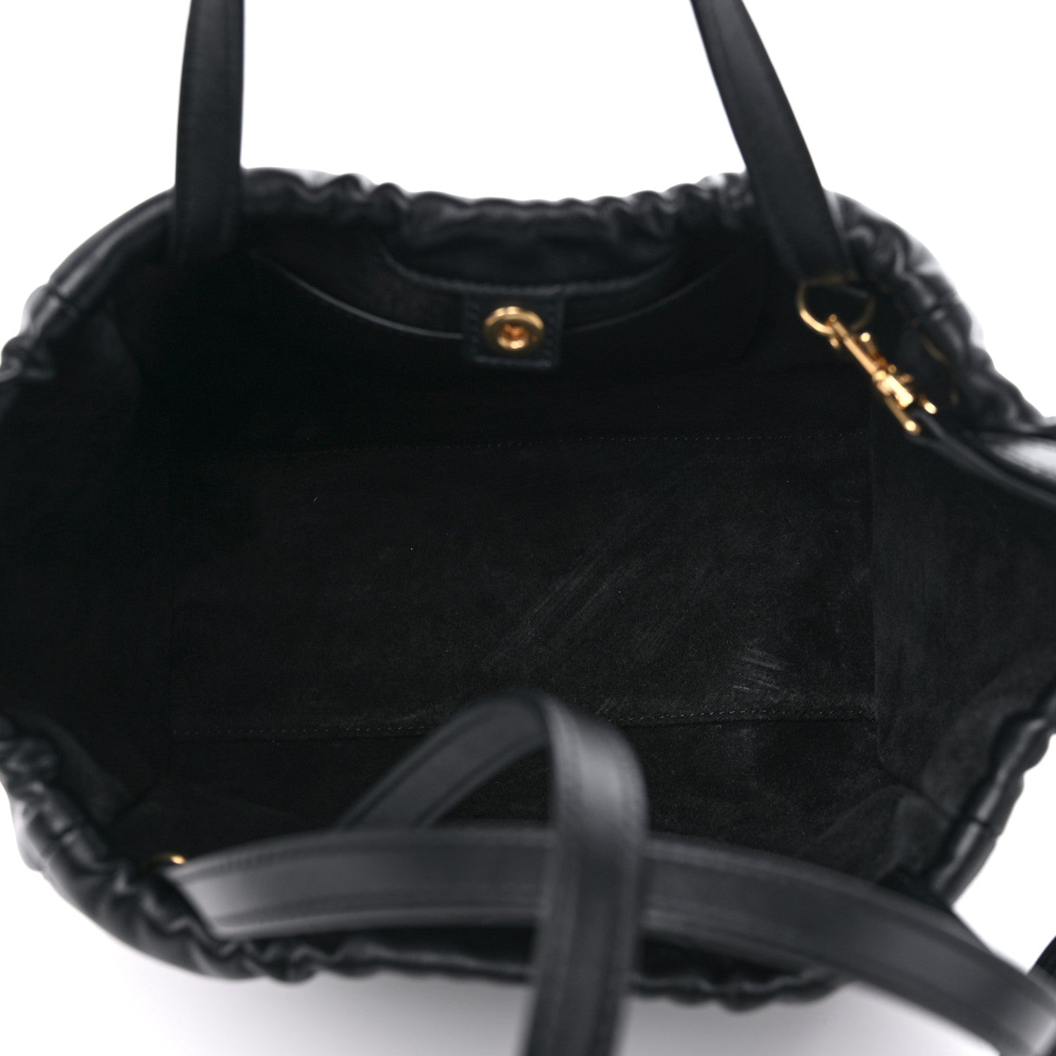 Celine Smooth Calfskin Cuir Small Triomphe Cabas Drawstring Black 5 of 8