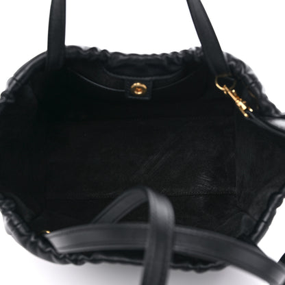 Celine Smooth Calfskin Cuir Small Triomphe Cabas Drawstring Black 5 of 8