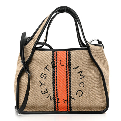 Stella McCartney Linen Striped Mini Logo Crossbody Natural 3 of 9