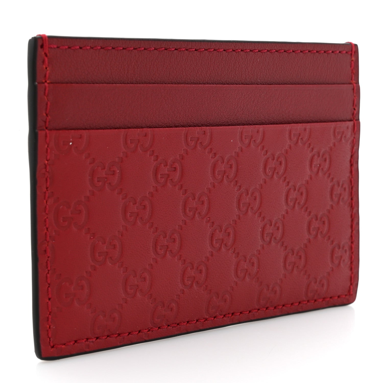 Gucci Guccissima Card Holder Hibiscus Red 2 of 7