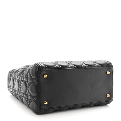 Christian Dior Lambskin Cannage Medium Lady Dior Black 3 of 9