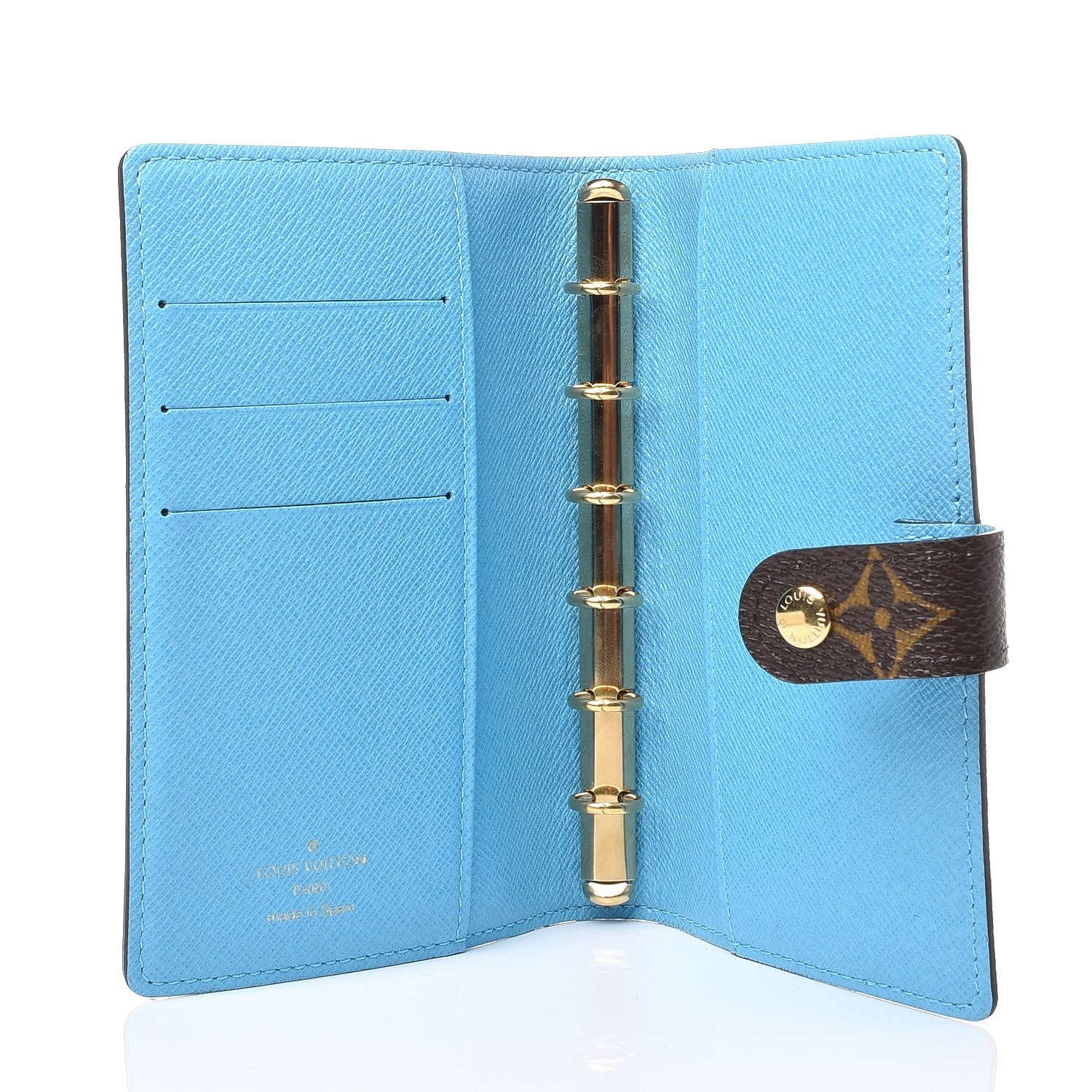 Louis Vuitton Monogram Groom Small Ring Agenda Cover Blue 5 of 7