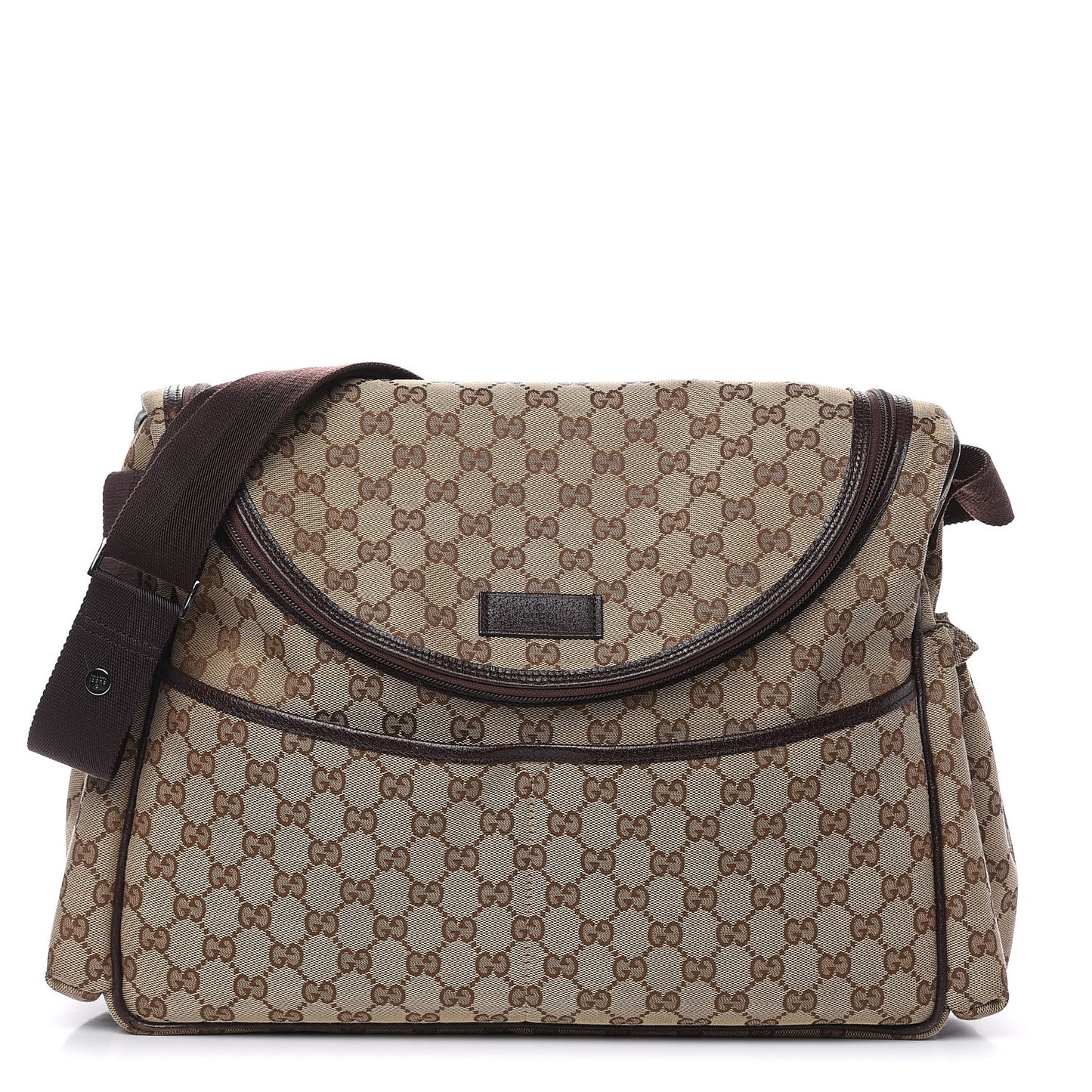 Monogram Natural Pigskin Large Diaper Bag Beige Ebony Cocoa Dark Chocolate
