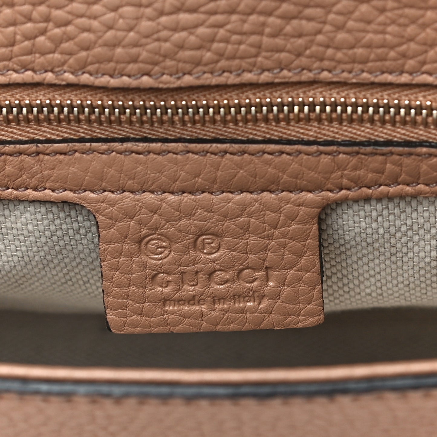 Pebbled Calfskin Medium Soho Flap Crossbody Camelia