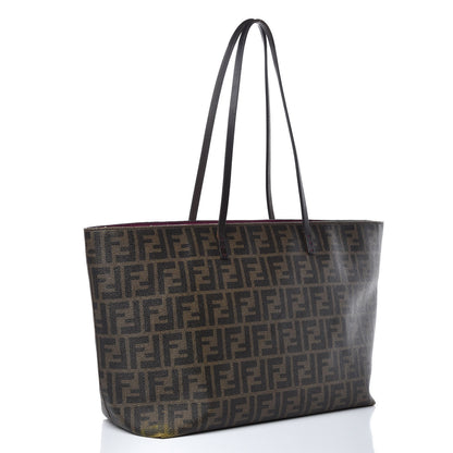 Fendi Zucca Spalmati Medium Roll Tote Tobacco Fuxia 3 of 19