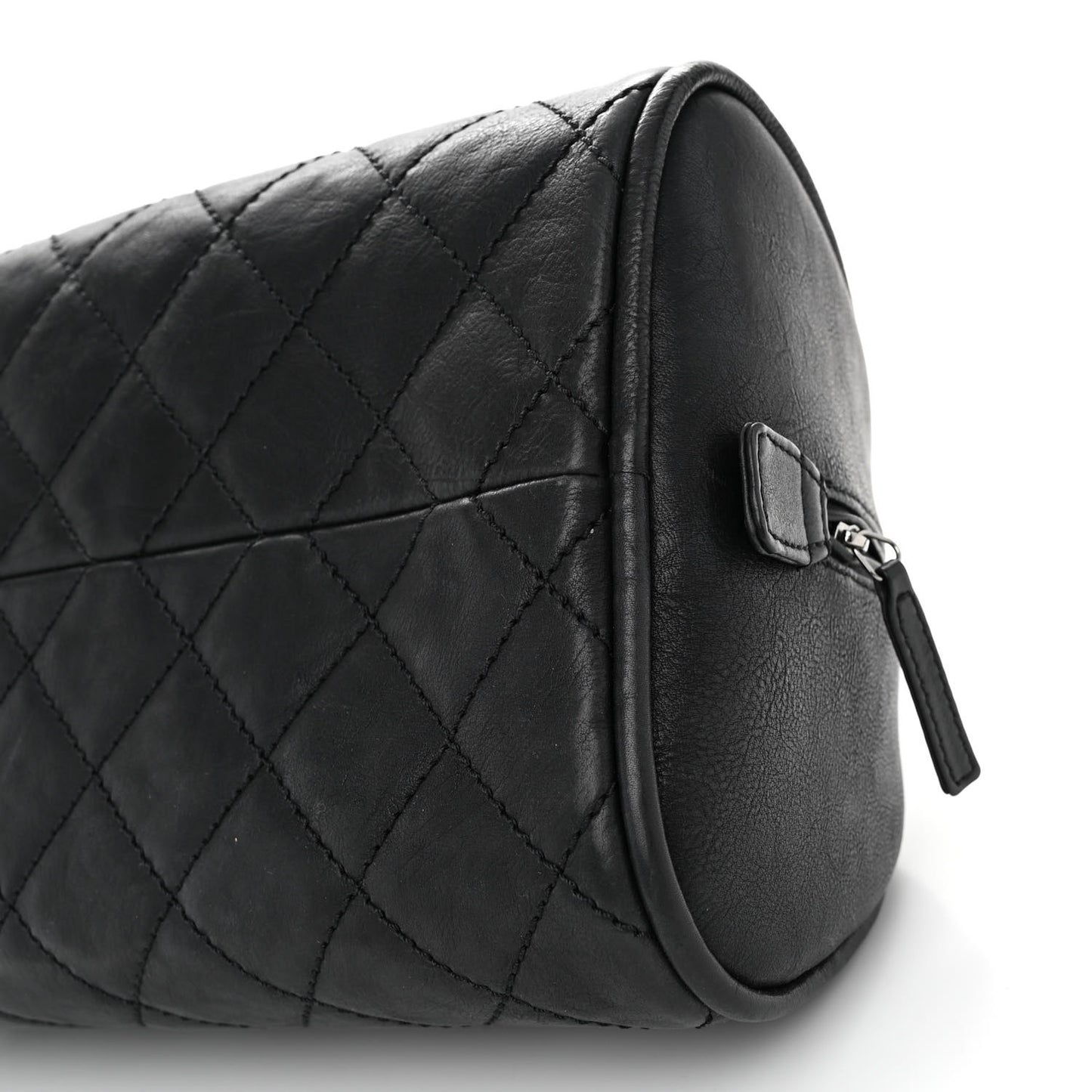 Calfskin Quilted Small Bowler Black