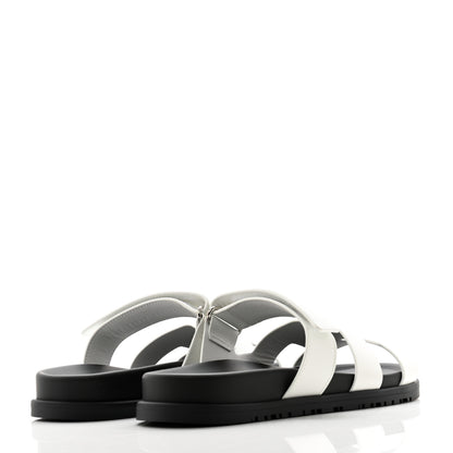 Hermes Calfskin Womens Chypre Sandals 38.5 White 4 of 9