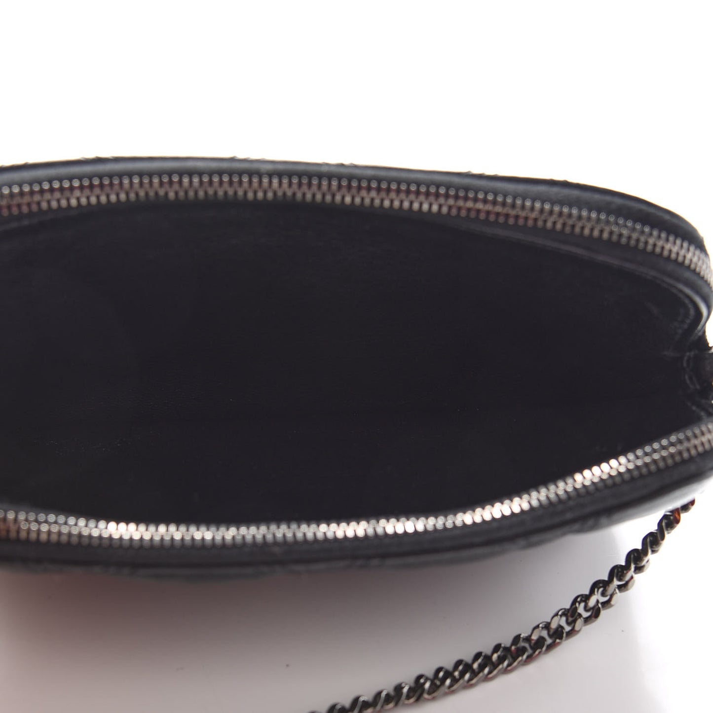 Grained Lambskin Quilted Mini Becky Double Zip Bag Black