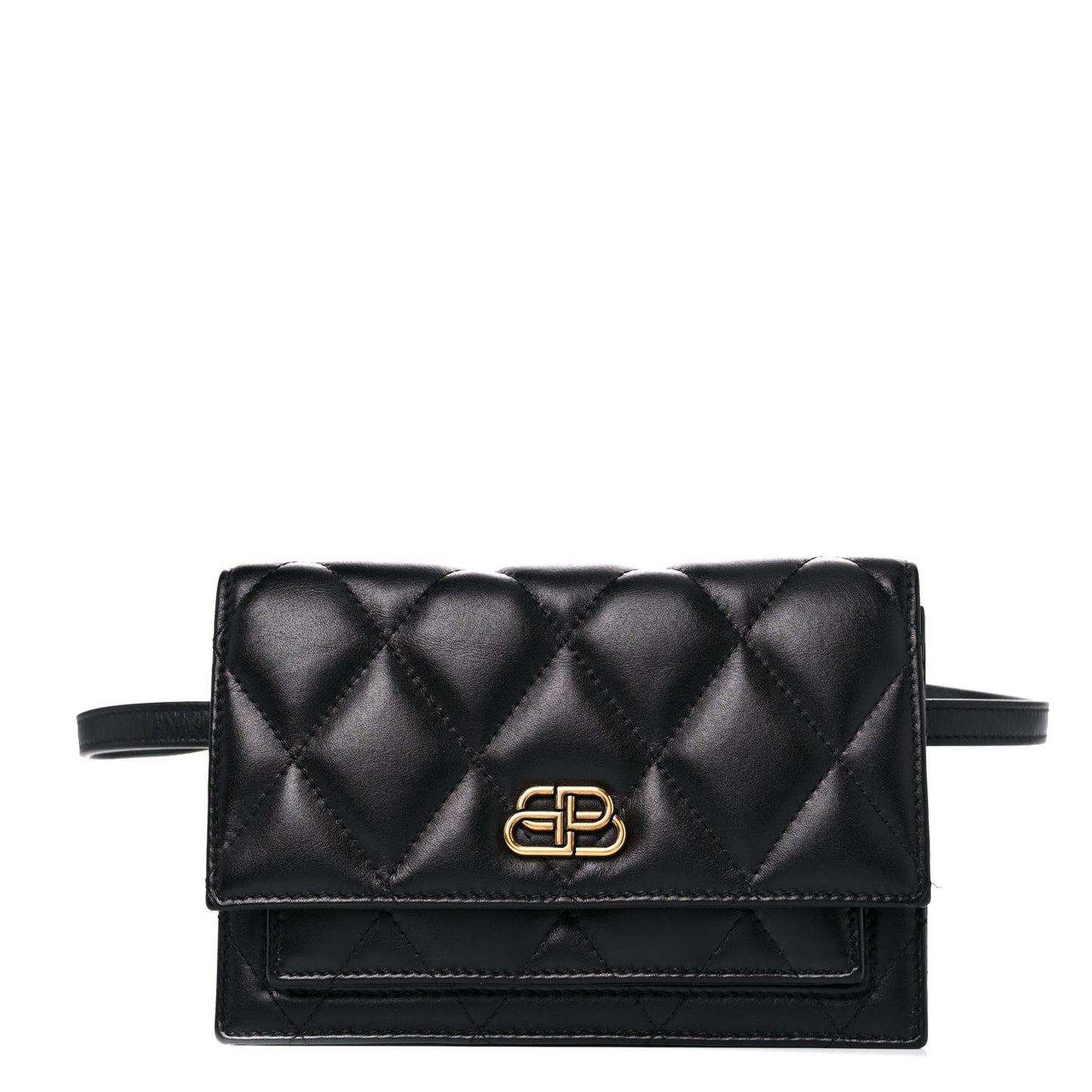 Nappa Calfskin Quilted XS Sharp Belt Bag Black