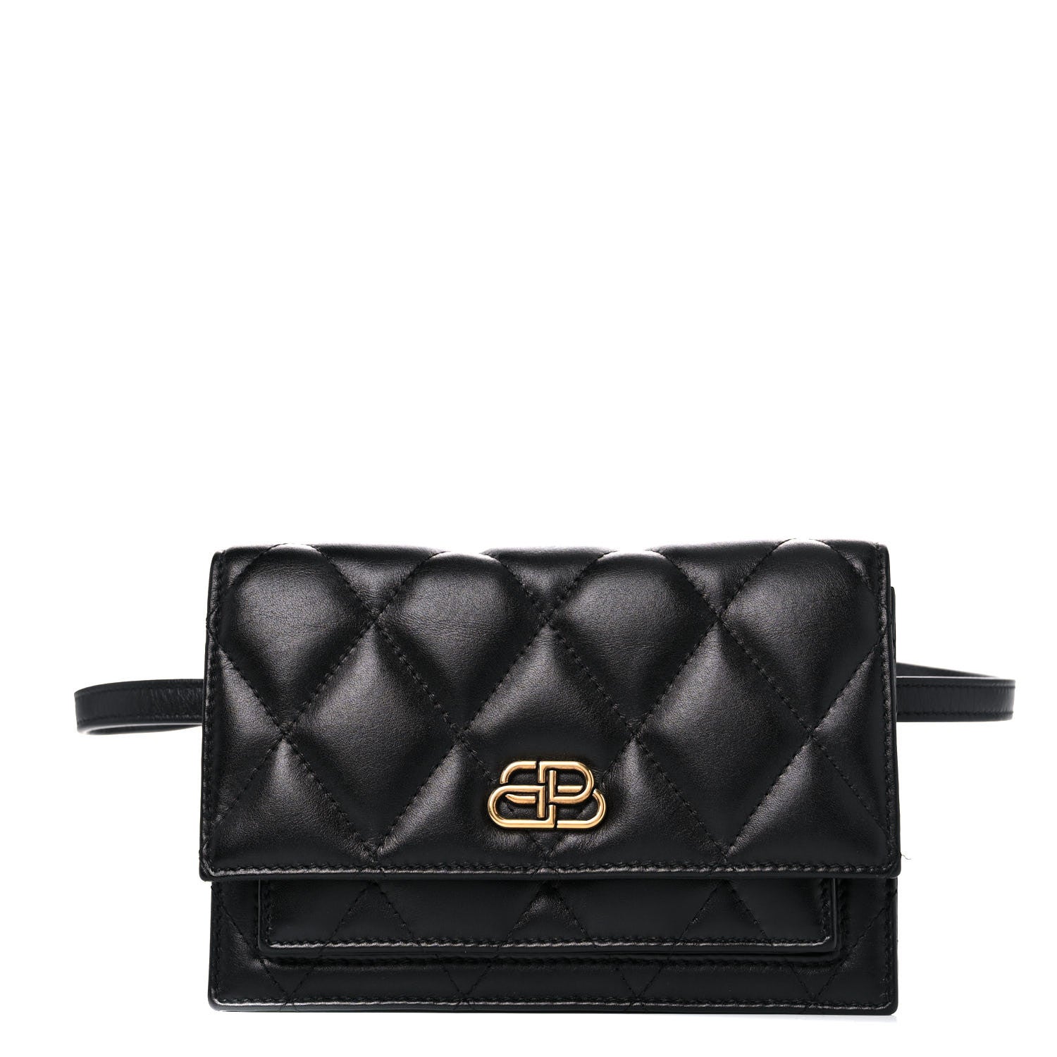 Balenciaga Nappa Calfskin Quilted XS Sharp Belt Bag Black 1 of 13