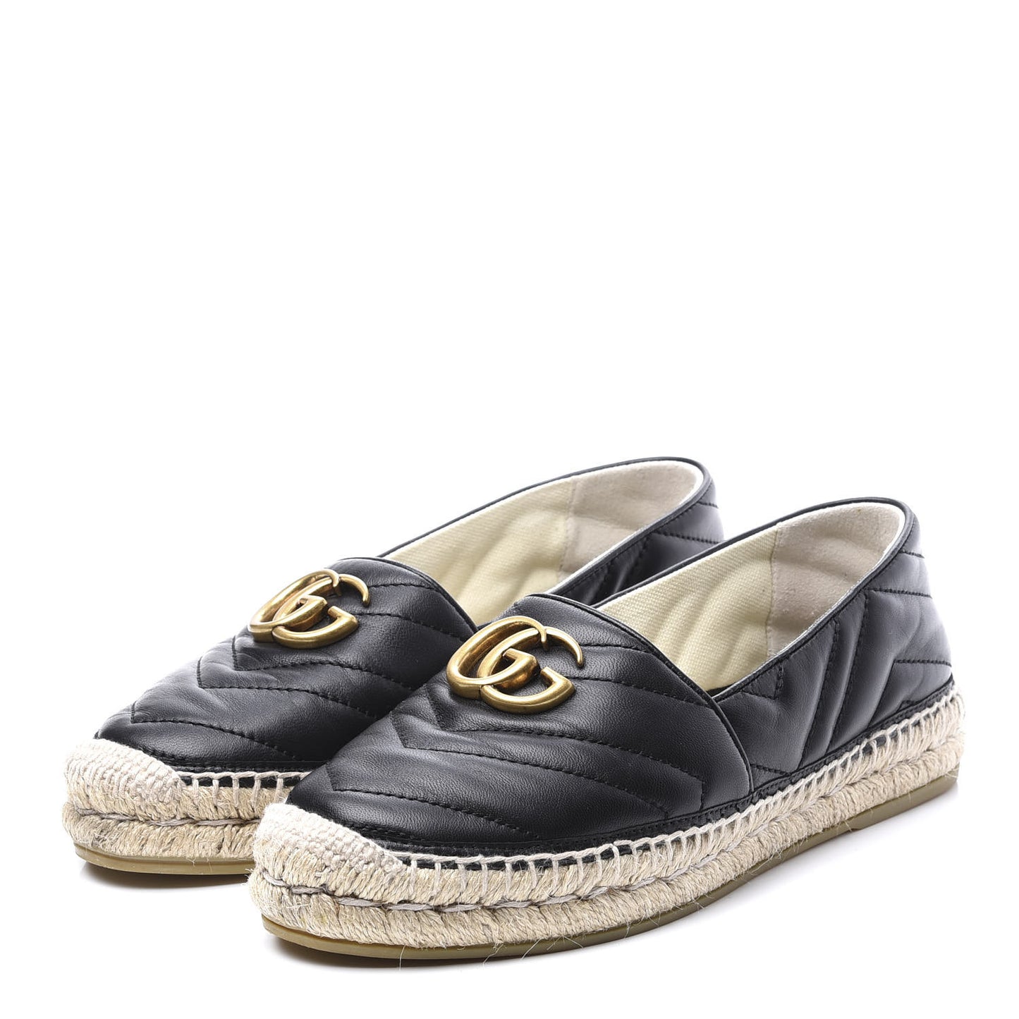 Nappa Matelasse GG Marmont Espadrilles 37 Black