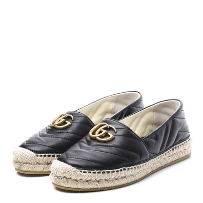 Gucci Nappa Matelasse GG Marmont Espadrilles 37 Black 2 of 11