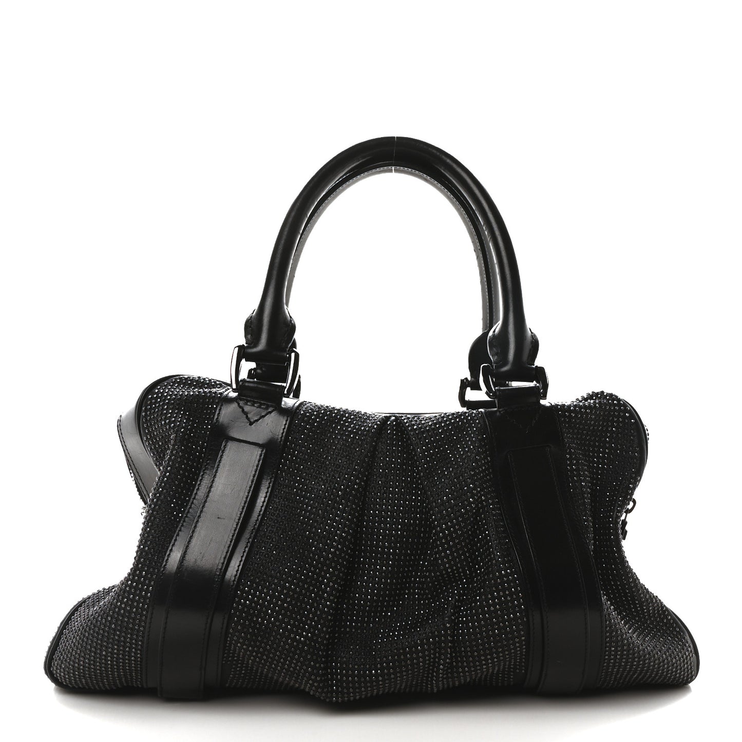 Prorsum Calfskin Studded Knight Satchel Black