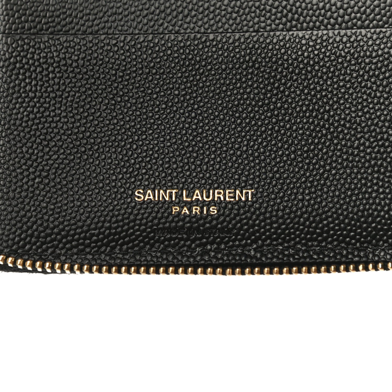 Saint Laurent Grain De Poudre Matelasse Chevron Monogram Compact Zip Around Wallet Black 6 of 21
