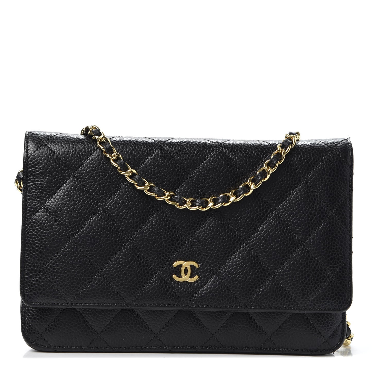 Caviar Quilted Wallet On Chain WOC Black