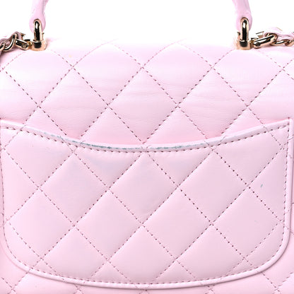 Chanel Lambskin Quilted Mini Top Handle Rectangular Flap Light Pink 11 of 14