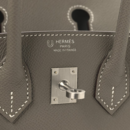 Hermes Epsom Horseshoe Birkin Sellier 25 Gris Asphalte Gris Perle 6 of 13
